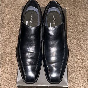 Rockport Men's Shiny Black Slip-On Loafers
